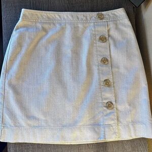 Ann Taylor Light Tan Textured Cotton Skirt